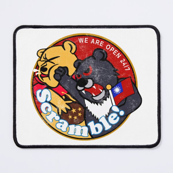 Item preview, Taiwan Air Force Scramble Badge Chinese Winnie the Pooh China Xi Punched by Taiwanese Black Bear Open 24/7 designed and sold by Space Ghettos.