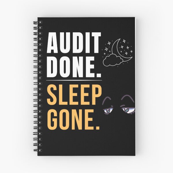 Aperçu de l'œuvre Audit terminé, sommeil réparateur, humour comptable, conception créée et vendue par FCA SIR MERCH .