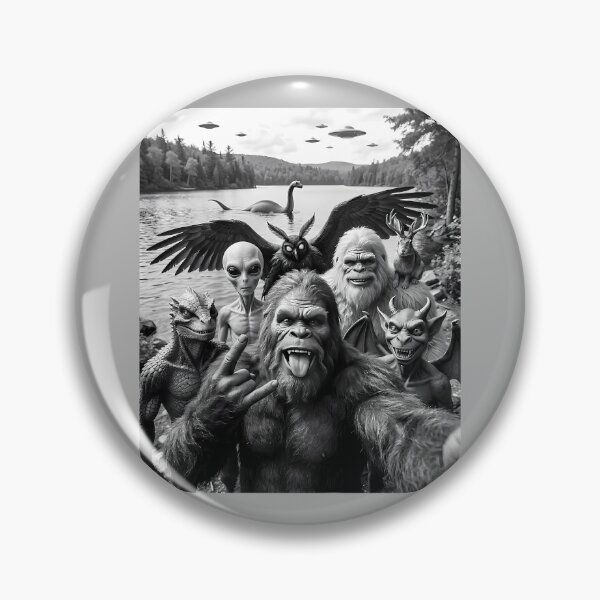 Item preview, Bigfoot Alien Loch Ness Monster UFO Cryptids Selfie designed and sold by GreggRoss.