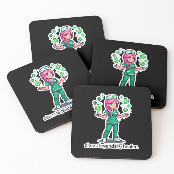 Item preview, Nurse Healer Class Sticker - Retro Pixel Anime Art for Healthcare Workers designed and sold by Osmose-Studio.