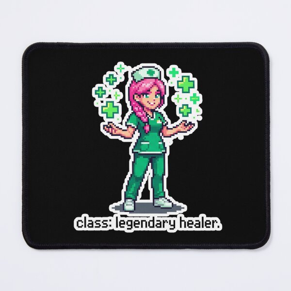 Item preview, Nurse Healer Class Sticker - Retro Pixel Anime Art for Healthcare Workers designed and sold by Osmose-Studio.