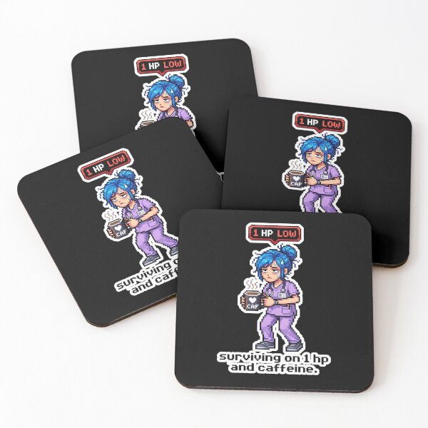 Item preview, Nurse HP Caffeine Sticker - Retro Pixel Anime Art for Healthcare Workers designed and sold by Osmose-Studio.