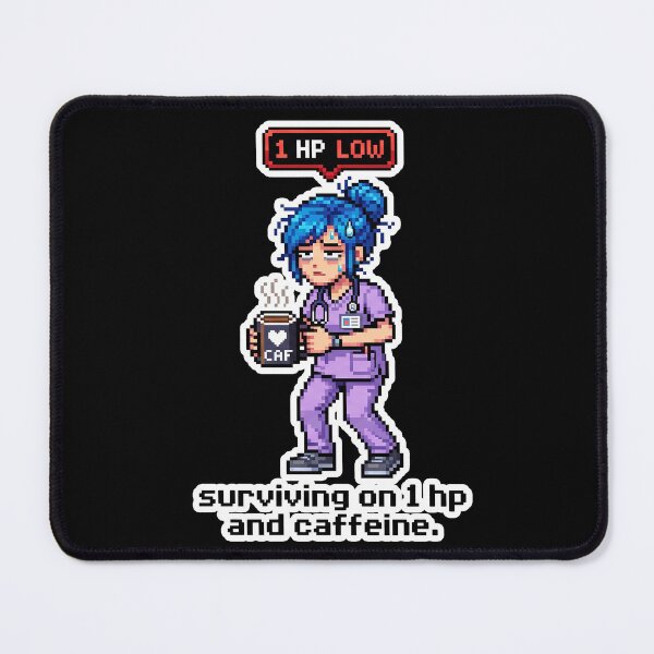 Item preview, Nurse HP Caffeine Sticker - Retro Pixel Anime Art for Healthcare Workers designed and sold by Osmose-Studio.