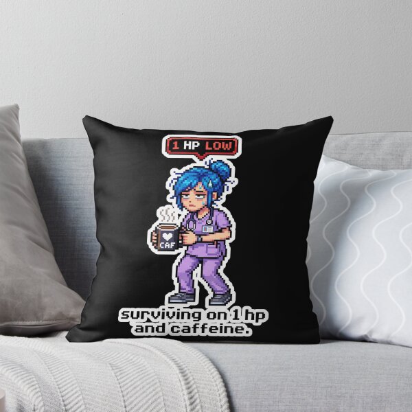 Item preview, Nurse HP Caffeine Sticker - Retro Pixel Anime Art for Healthcare Workers designed and sold by Osmose-Studio.