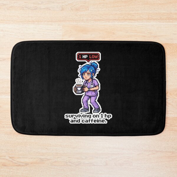 Item preview, Nurse HP Caffeine Sticker - Retro Pixel Anime Art for Healthcare Workers designed and sold by Osmose-Studio ⭐⭐⭐⭐⭐.
