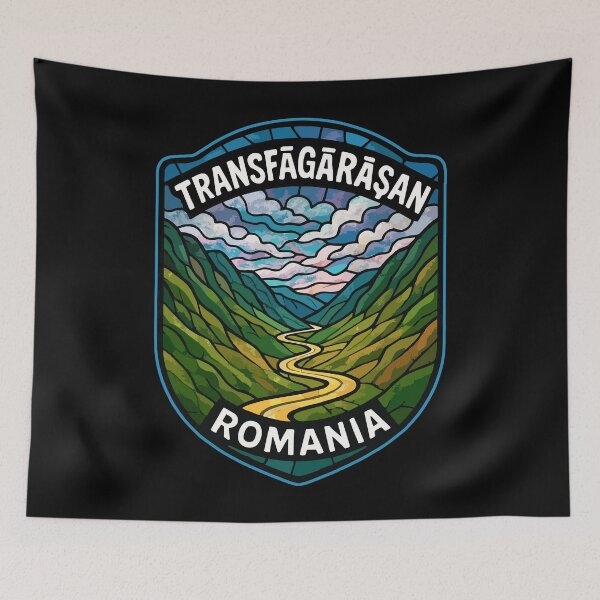 Item preview, Transfagarasan Highway Romania Stained Glass Art Travel designed and sold by TomFrontierArt.