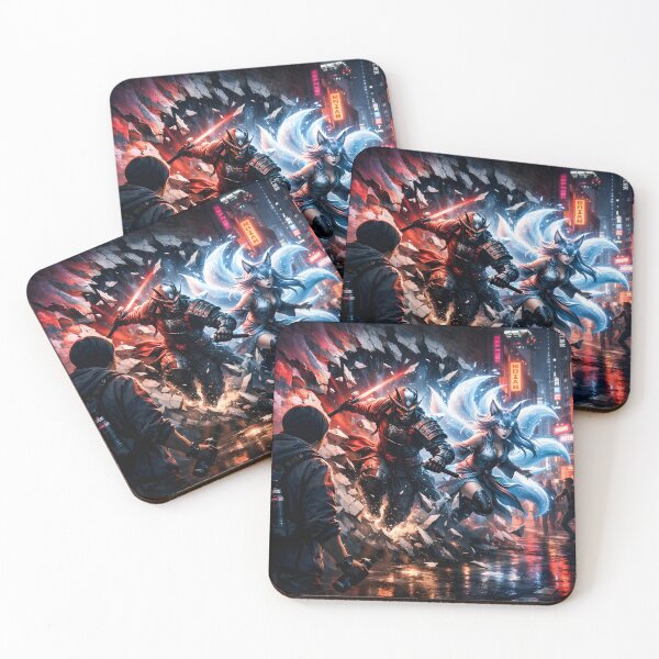 Item preview, When the Painted Samurai and Kitsune Broke Free designed and sold by sigmaartstudio.