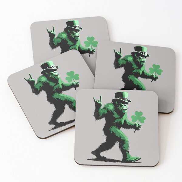 Item preview, Women's St Patricks Day Bigfoot Rock Sasquatch Leprechaun Shamrock V-Neck designed and sold by mjohnson9.