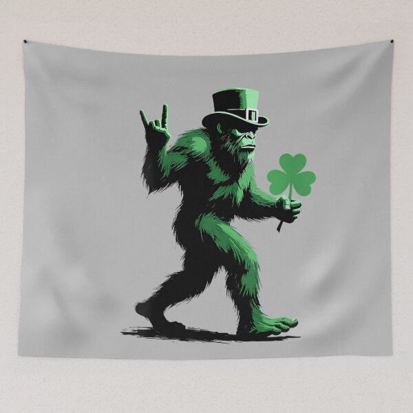 Item preview, Women's St Patricks Day Bigfoot Rock Sasquatch Leprechaun Shamrock V-Neck designed and sold by mjohnson9.