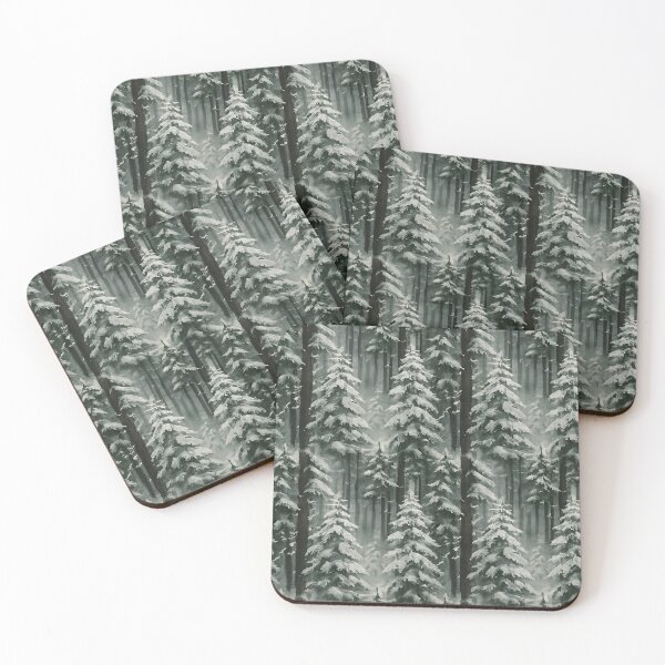Item preview, Snow Covered Evergreen Trees Winter Pattern designed and sold by PandaTShirtShop.