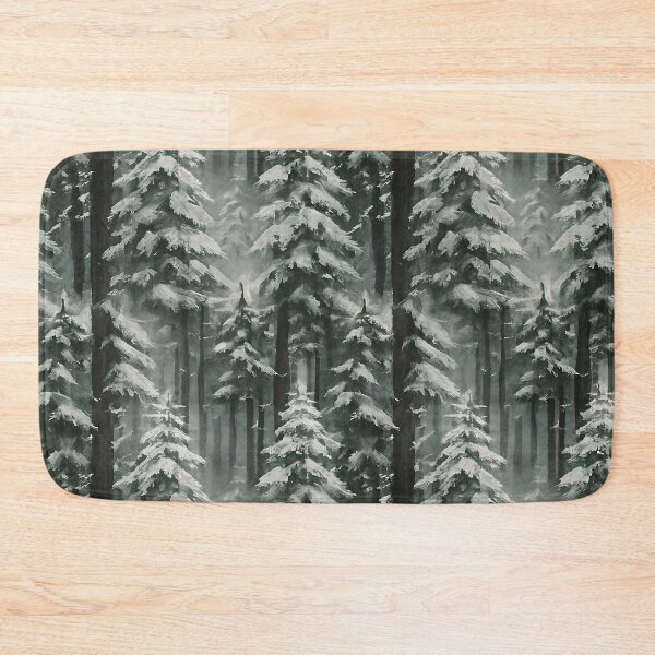 Item preview, Snow Covered Evergreen Trees Winter Pattern designed and sold by PandaTShirtShop.