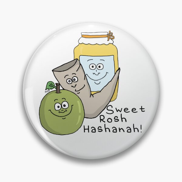Item preview, Happy Rosh Hashanah – Cute Shofar Apple and Honey Holiday Pun designed and sold by MyxaART.