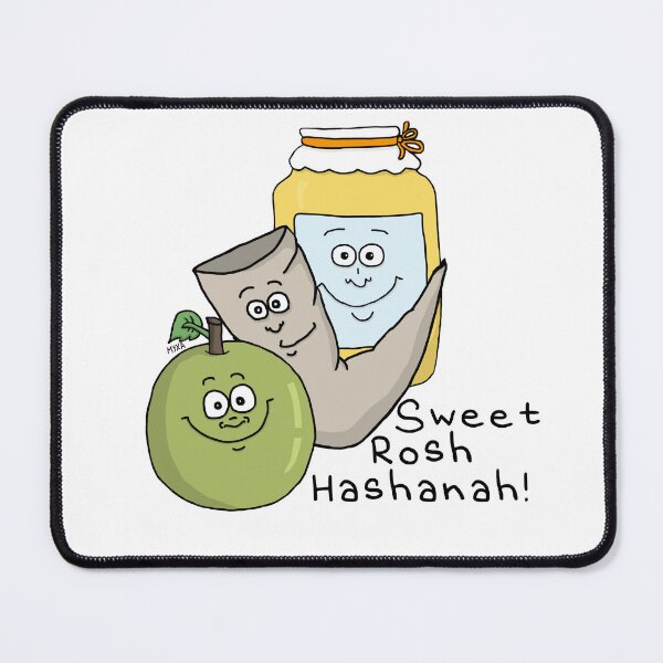 Item preview, Happy Rosh Hashanah – Cute Shofar Apple and Honey Holiday Pun designed and sold by MyxaART.
