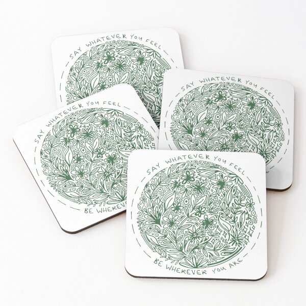 Item preview, Oasis Say Whatever You Feel Green Floral Garden Circle designed and sold by Ophtizu.