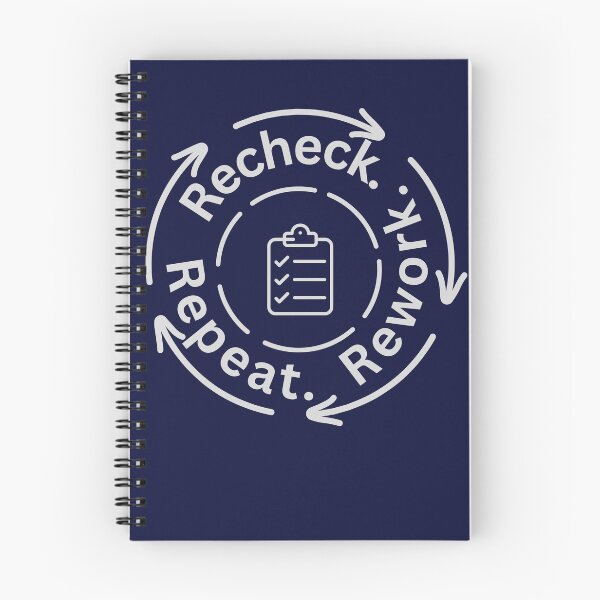 Aperçu de l'œuvre Revérifier Retravailler Répéter Audit Humour Flux de travail comptable Conception de mèmes créée et vendue par FCA SIR MERCH .