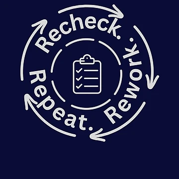 Artwork thumbnail, Recheck Rework Repeat Audit Humor Accounting Workflow Meme Design by FCA SIR MERCH 
