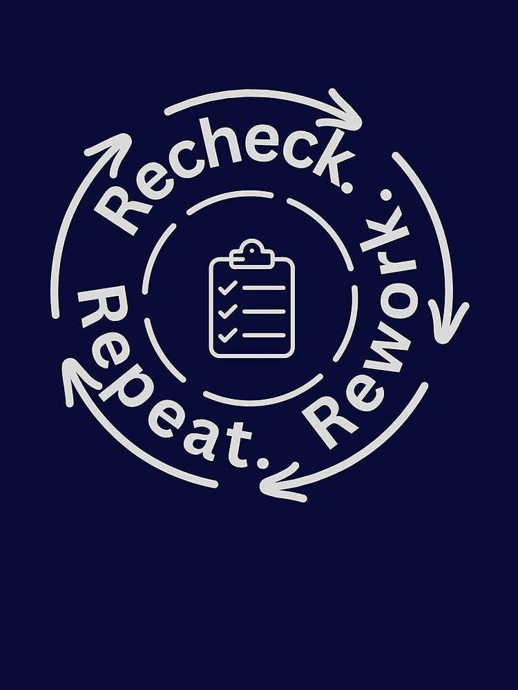 Thumbnail 3 of 3, Scarf, Recheck Rework Repeat Audit Humor Accounting Workflow Meme Design designed and sold by CreateMotion25.