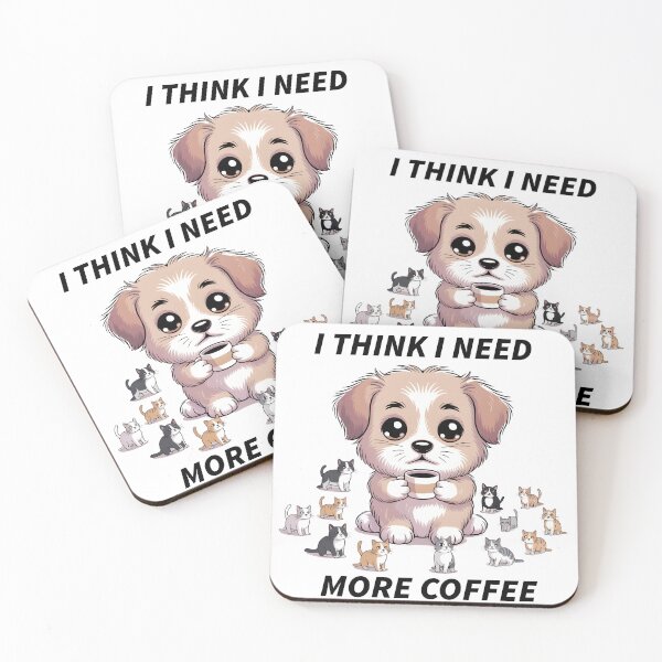 Item preview, Cute Puppy Coffee Break Cartoon Dog With Kittens designed and sold by Idrojibz.