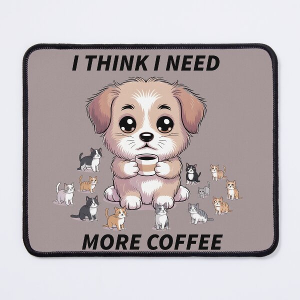 Item preview, Cute Puppy Coffee Break Cartoon Dog With Kittens designed and sold by Idrojibz.