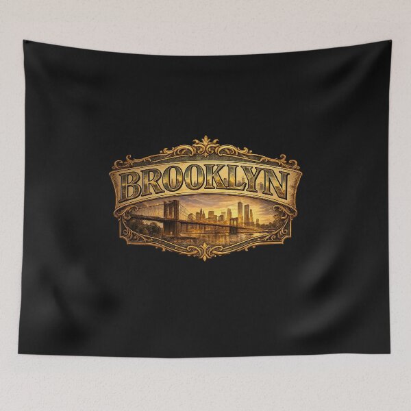 Item preview, Vintage Brooklyn Skyline Typography designed and sold by Les-Ink-Studio.