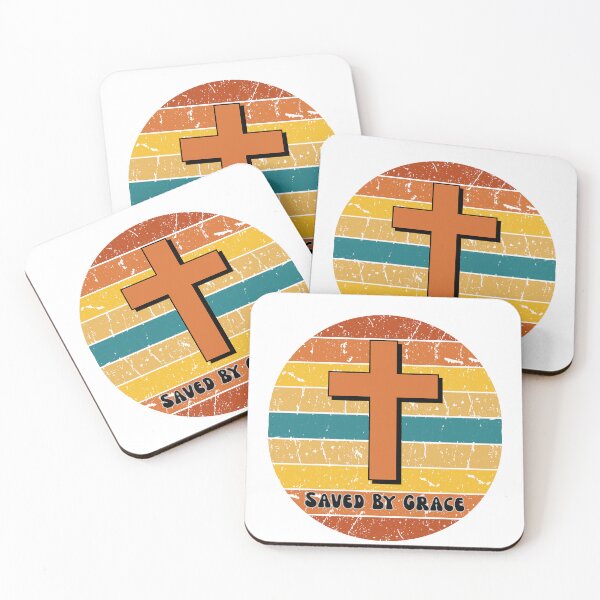 Item preview, Saved By Grace Retro Christian Cross T-Shirt designed and sold by Ashes to Artistry.