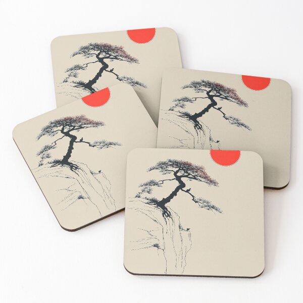 Item preview, Bonsai Tree Red Sun Japanese Ink designed and sold by Visual Foundry.