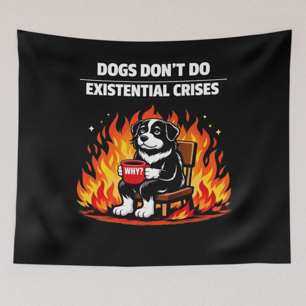 Item preview, Dogs Don’t Do Existential Crises – Absurd Funny Dog Minimalist T‑Shirt designed and sold by Timeless Junction.