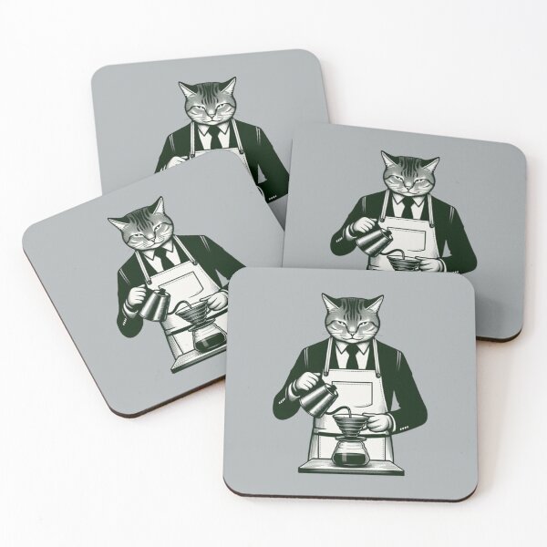 Item preview, Barista Cat – Whimsical Coffee Brewing Design designed and sold by Dogandesighn.