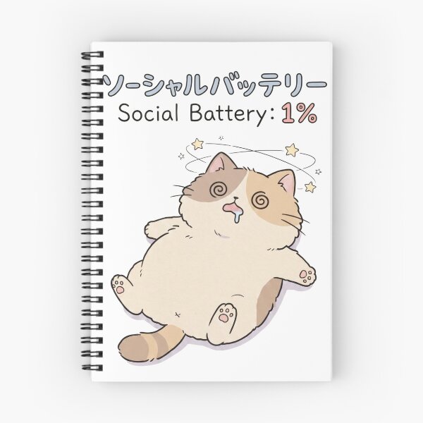 Item preview, Cute Kawaii Cat Social Battery 1% Sticker - Funny Anime Pastel Aesthetic Decal designed and sold by Rahaf-shop9.