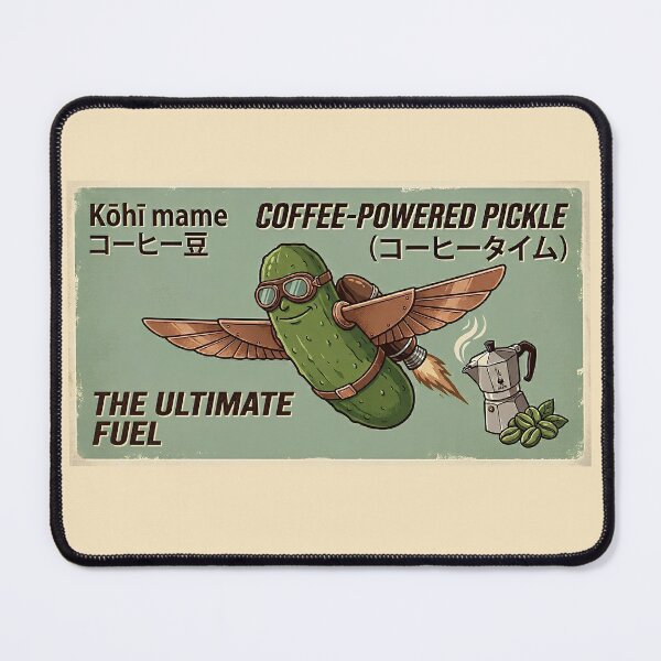 Item preview, Coffee-Powered Pickle - The Ultimate Fuel Retro Design designed and sold by Mex Power.