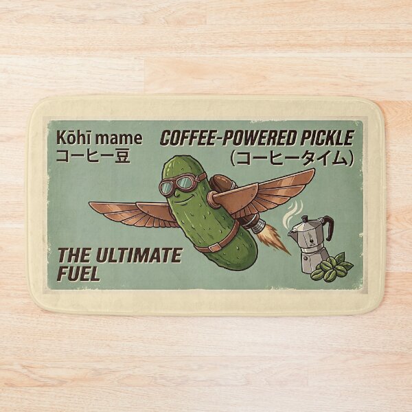 Item preview, Coffee-Powered Pickle - The Ultimate Fuel Retro Design designed and sold by Mex Power.