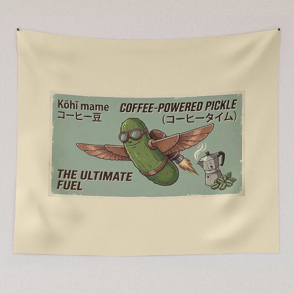 Item preview, Coffee-Powered Pickle - The Ultimate Fuel Retro Design designed and sold by Mex Power.