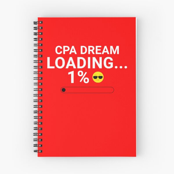 Aperçu de l'œuvre T-shirt humoristique « Rêve de CPA » (chargement à 1 %) – Mème de motivation pour les examens de comptabilité créée et vendue par FCA SIR MERCH .