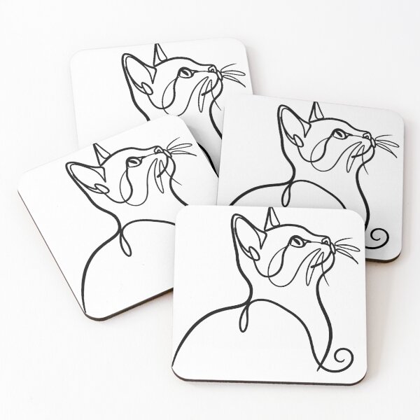 Item preview, Curious Minimal Cats – Cute Abstract Line Art Design designed and sold by andry01.