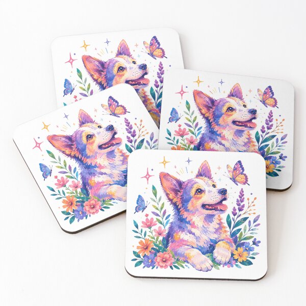 Item preview, Colorful Watercolor Puppy and Butterfly Sticker   designed and sold by Jaideep Walia.