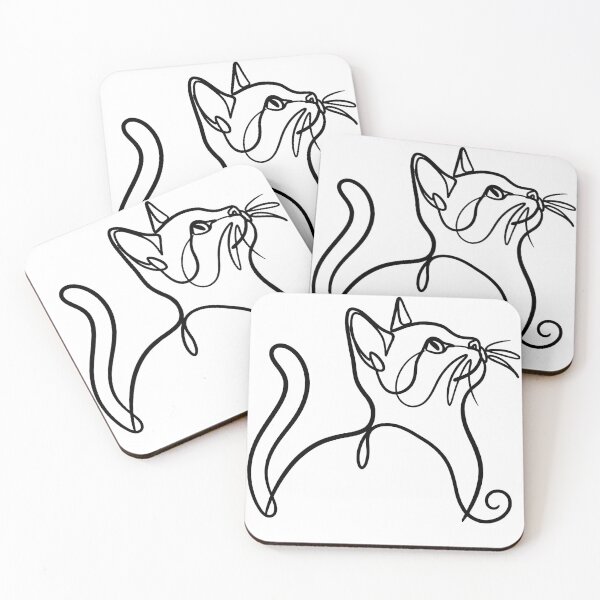 Item preview, Curious Minimal Cats – Cute Abstract Line Art Design designed and sold by andry01.