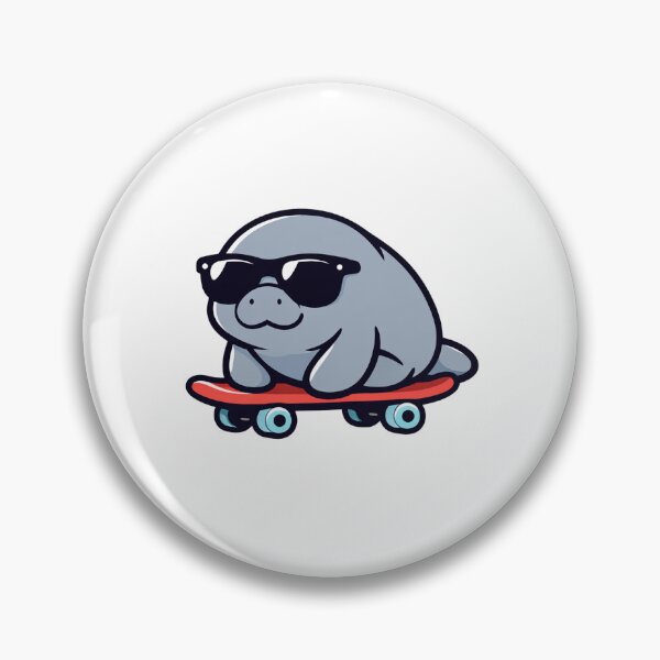Item preview, Manatee On Skateboard With Sunglasses Cute Funny Animal designed and sold by Owcomm.