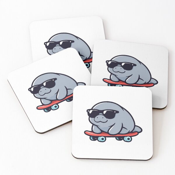 Item preview, Manatee On Skateboard With Sunglasses Cute Funny Animal designed and sold by Owcomm.