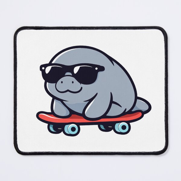 Item preview, Manatee On Skateboard With Sunglasses Cute Funny Animal designed and sold by Owcomm.