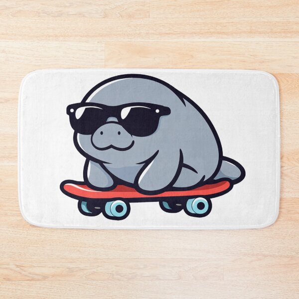 Item preview, Manatee On Skateboard With Sunglasses Cute Funny Animal designed and sold by Owcomm.