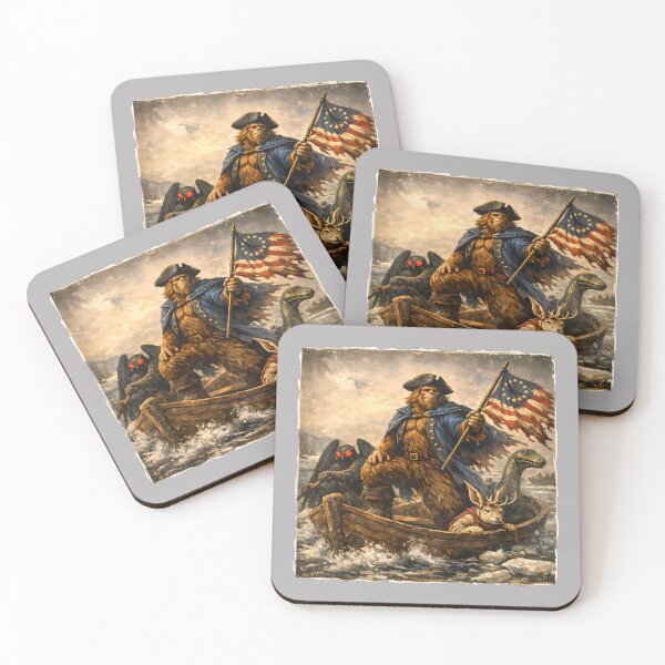 Item preview, Bigfoot Crossing the Delaware Patriotic Funny 4th of July designed and sold by GreggRoss.