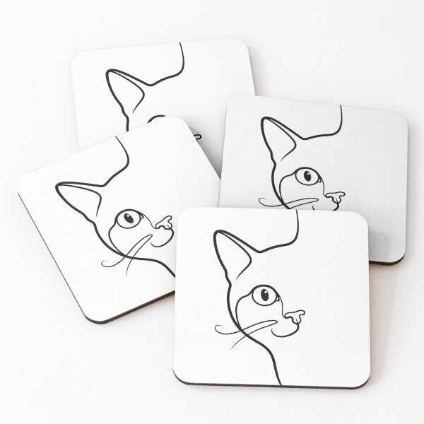 Item preview, Curious Minimal Cats – Cute Abstract Line Art Design designed and sold by andry01.
