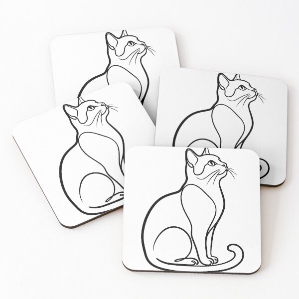 Item preview, Curious Minimal Cats – Cute Abstract Line Art Design designed and sold by andry01.