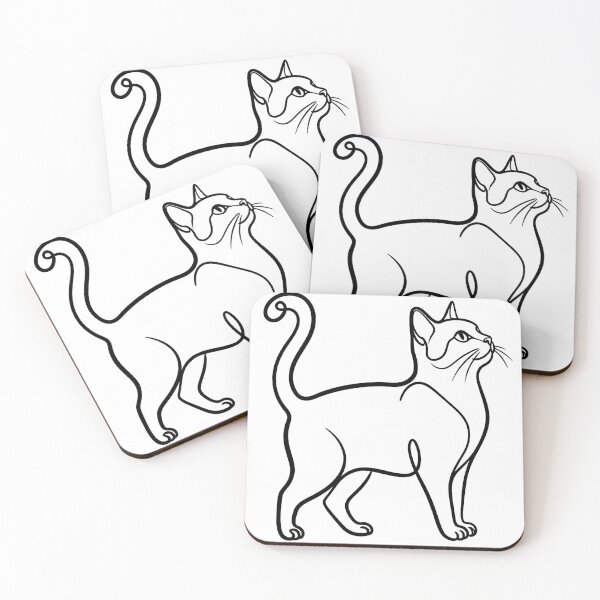 Item preview, Curious Minimal Cats – Cute Abstract Line Art Design designed and sold by andry01.