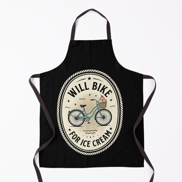 Item preview, Will Bike For Ice Cream Oval Badge Vintage Shirt designed and sold by SofenArt.