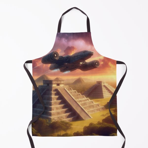 Item preview, Ancient Pyramids and Spaceship – Futuristic Sci‑Fi Design designed and sold by Dogandesighn.