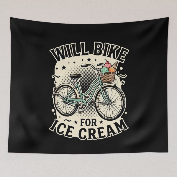 Item preview, Will Bike For Ice Cream Colorful Vintage Shirt designed and sold by SofenArt.