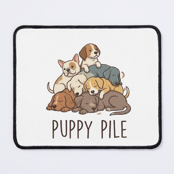 Item preview, Cute Puppy Pile Sleeping Dogs Cartoon designed and sold by GiggleInkTees.