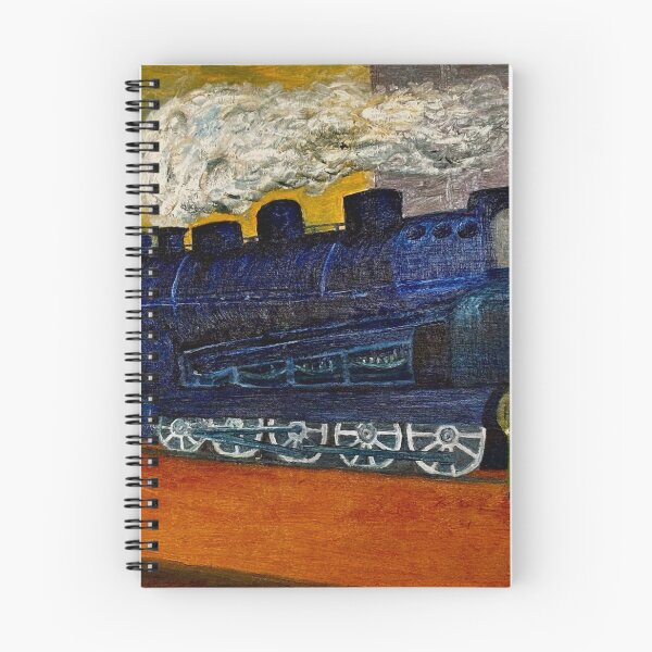 Item preview, Blue locomotive - a vintage train painting designed and sold by AtelierTim.