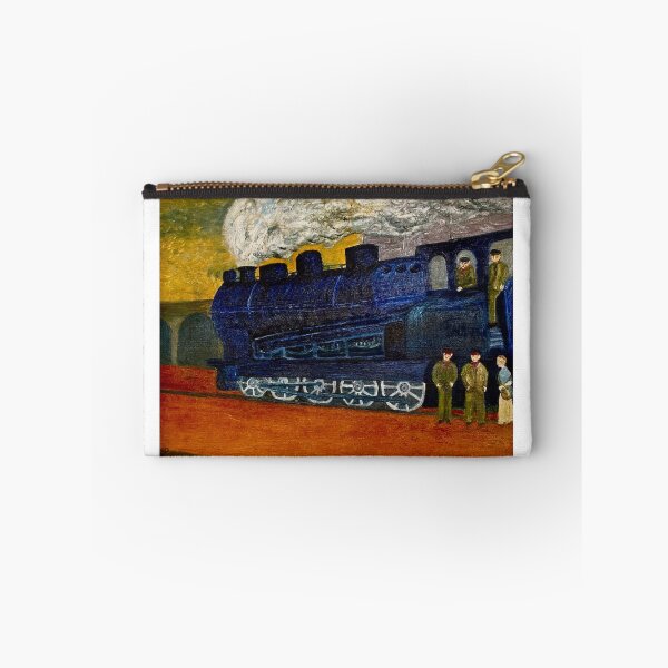 Item preview, Blue locomotive - a vintage train painting designed and sold by AtelierTim.